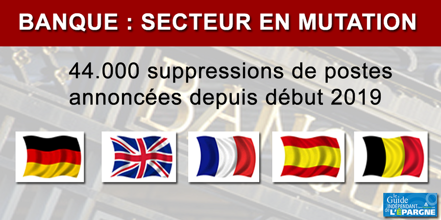 Banques en Europe : 44.000 suppressions de postes annoncées depuis début 2019