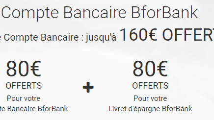 C'est la rentrée chez BforBank : 160â‚¬ offerts aux nouveaux clients jusqu'au 6 septembre 2018