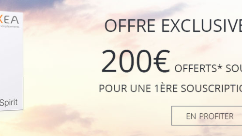 Contrat d'assurance-vie Linxea Spirit, assuré par Spirica : 200â‚¬ offerts pour 5.000â‚¬ versés, sous conditions