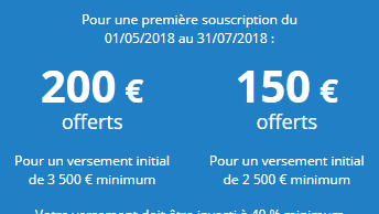 Assurance-Vie Mes Placements Retraite : 150 ou 200â‚¬ offerts à la souscription, selon le montant versé, sous conditions, jusqu'au 31 juillet 2018